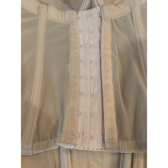 Vintage Beige Strapless Longline Corset Bustier With Hook & Eye Back Closure Str - Picture 5 of 7
